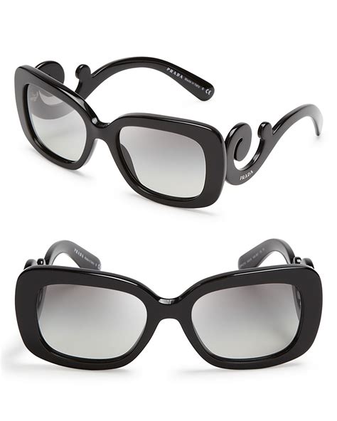 prada eyewear black rectangular sunglasses|Prada black rectangle sunglasses.